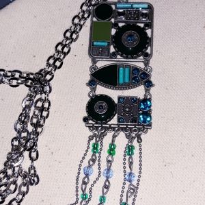 Unique boho necklace, mixed media